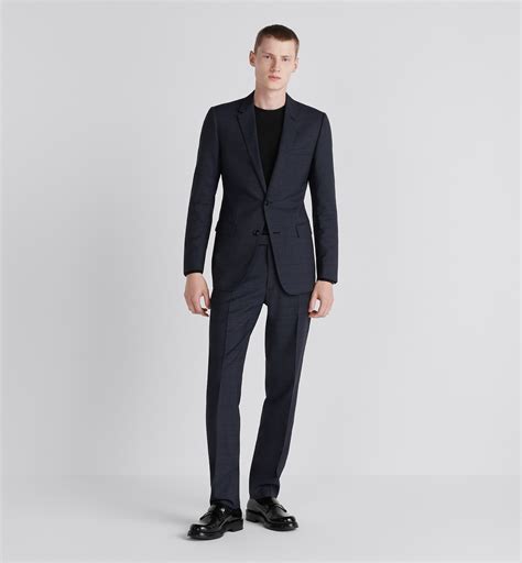 costume dior homme mariage|Costume Toile de laine bleue à carreaux .